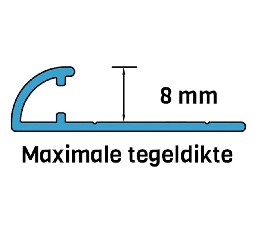 Tegelprofiel RONDEX Alu rond wit 8 x 2700mm