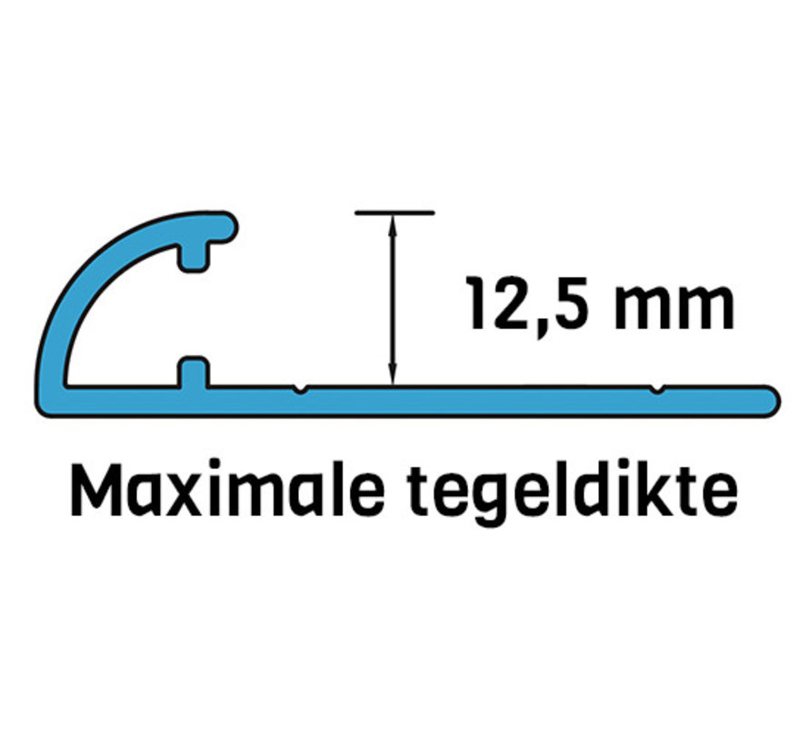 Tegelprofiel RONDEX Alu rond matzilver 12,5 x 2700mm