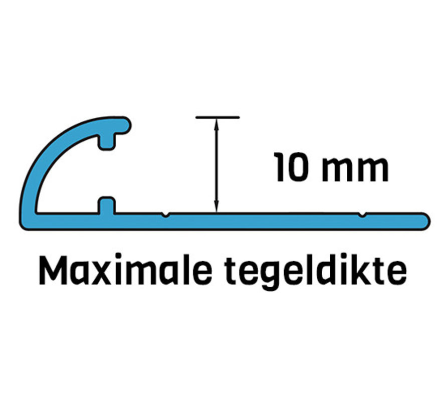 Tegelprofiel RONDEX Alu rond matzilver 10 x 2700mm