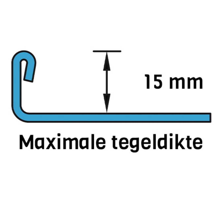 Tegelprofiel ELTEX RVS recht hoogglans 15 x 2700mm