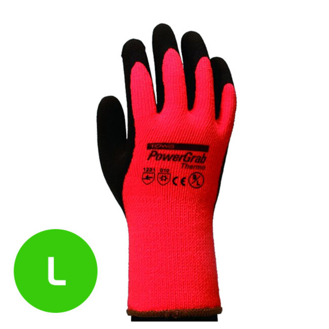 Towa Werkhandschoen PowerGrab Thermo Acryl Wintervoering met microfinish Latex coating maat 9 / L