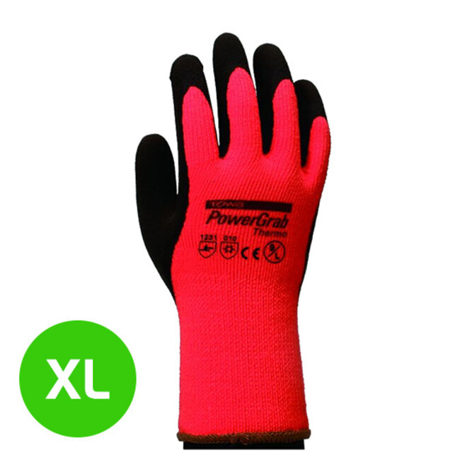 Towa Werkhandschoen PowerGrab Thermo Acryl Wintervoering met microfinish Latex coating maat 10 / XL