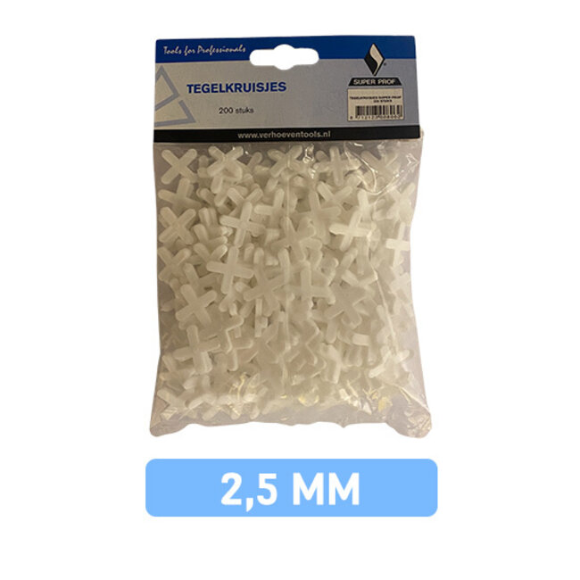 Tegelkruisjes Super Prof 2,5 mm 200 stuks