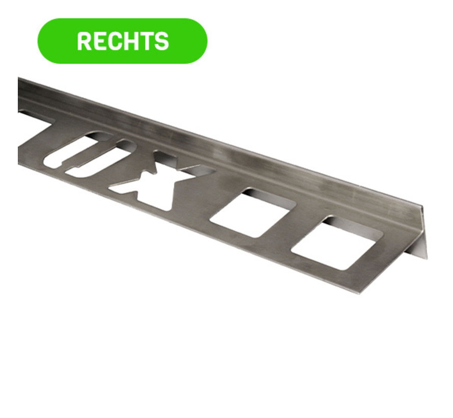 Doucheafloopprofiel RVS gepolijst 11 x 1000mm rechts