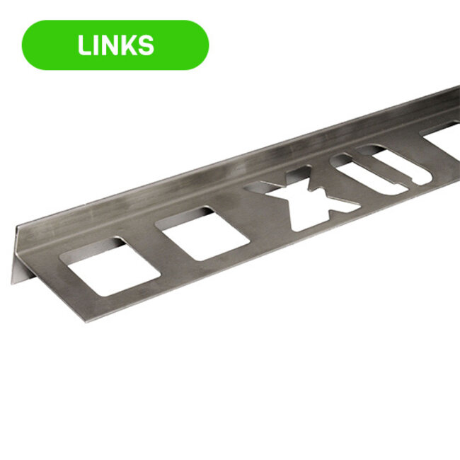 Doucheafloopprofiel RVS geborsteld 9 x 2000mm links