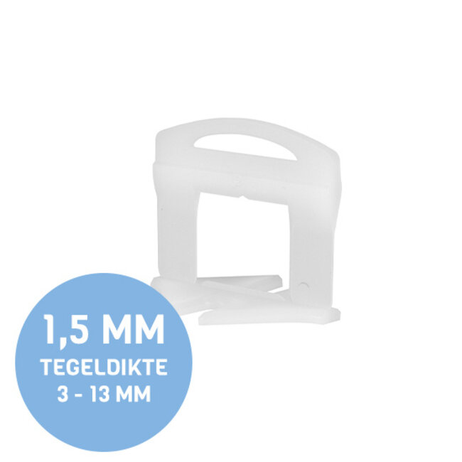 400 Clips 1,5 mm Voor een tegeldikte van 3 - 13 mm