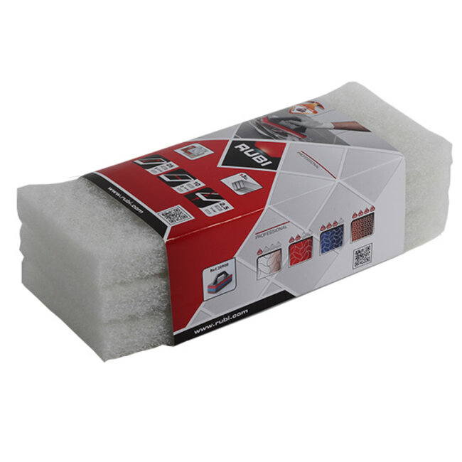 Rubi 3 Zeer Zachte Reserve-Schuursponzen 25 cm. (Wit).