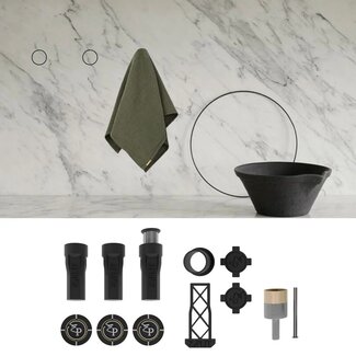 Edplit Edplit Geïntegreerde handdoekhaak set 5 stuks