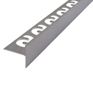 SUBSTRAT Substrat Afschotprofiel Geborsteld RVS Rechts 11 mm - Lengte: 1000 mm