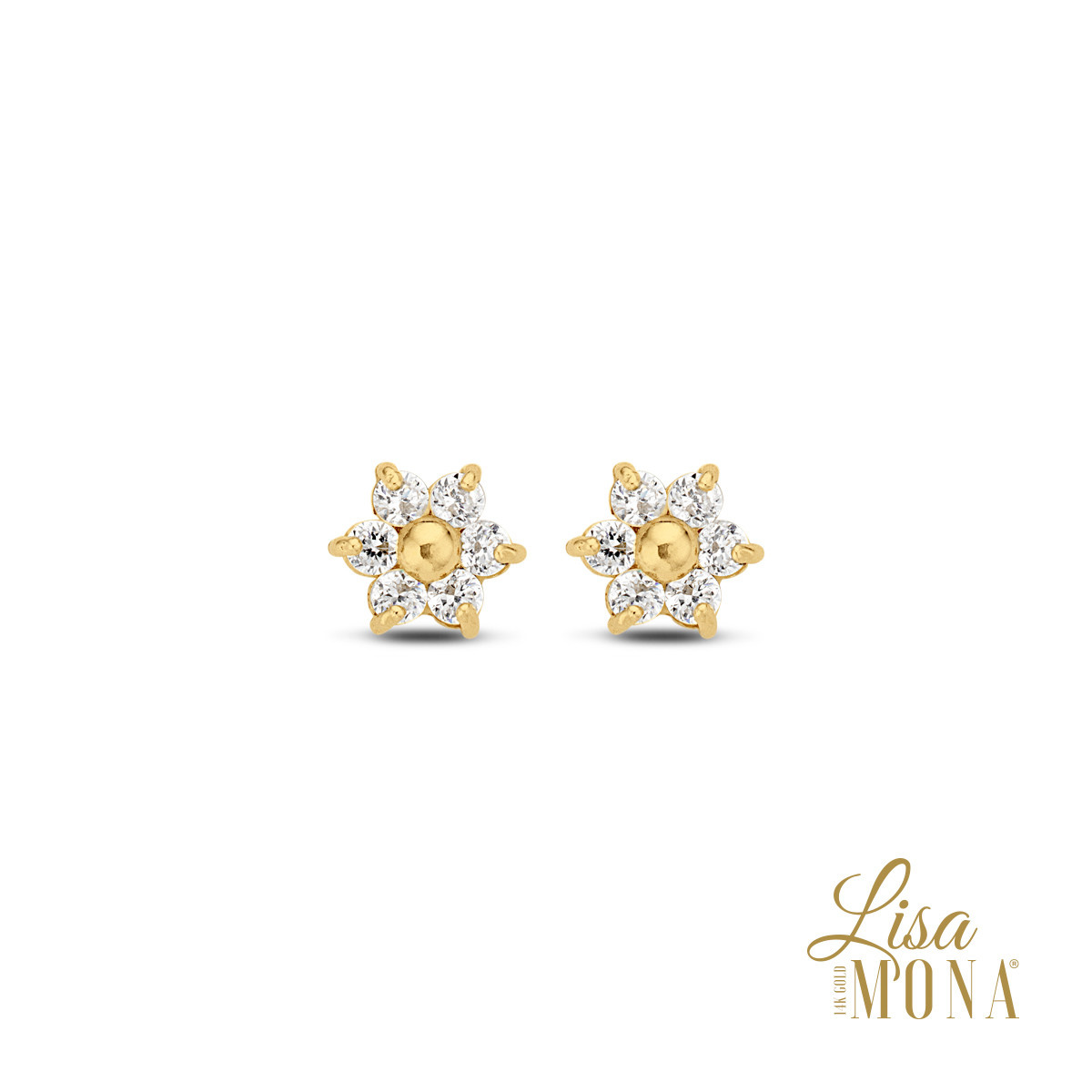 Oorbellen LisaMona Geel Goud 14kt LM/G0084 Ster