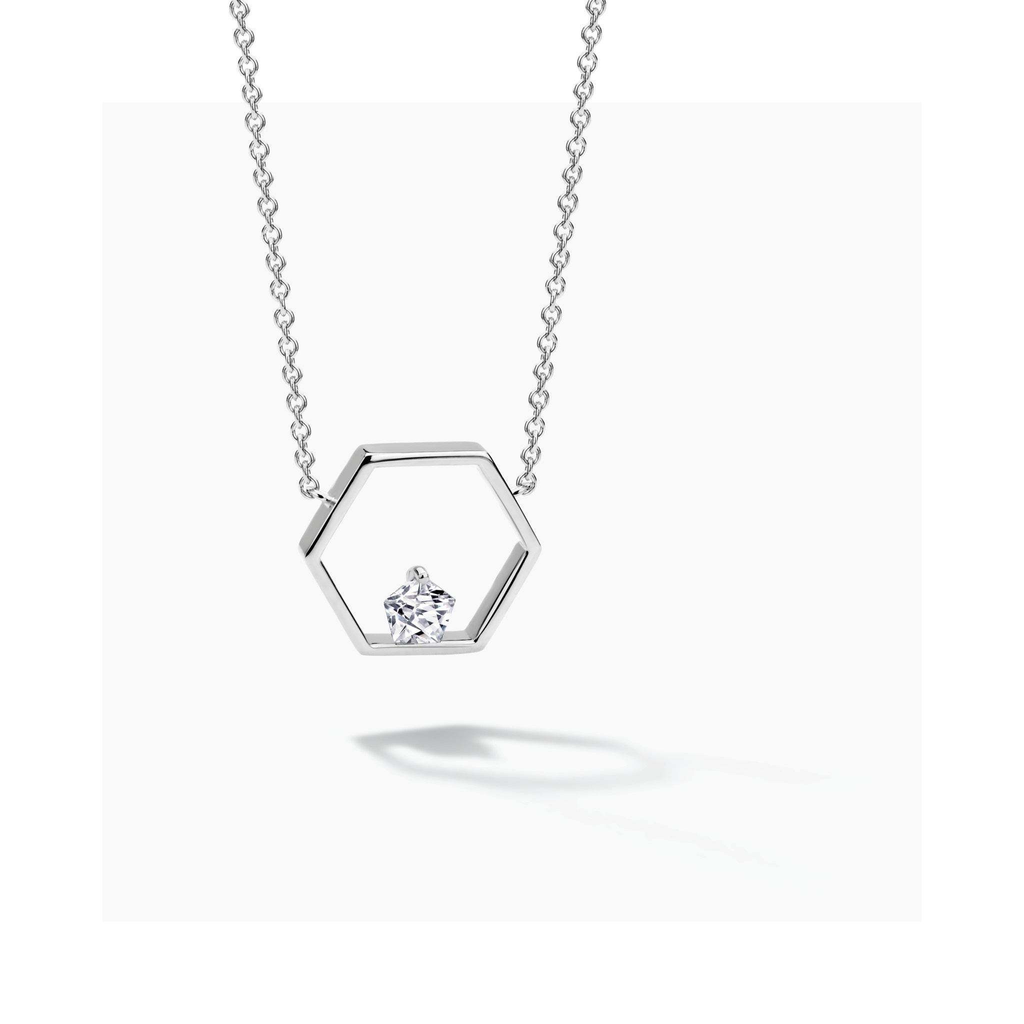 Halsketting FJF0010008SWH Zilver Pentagon