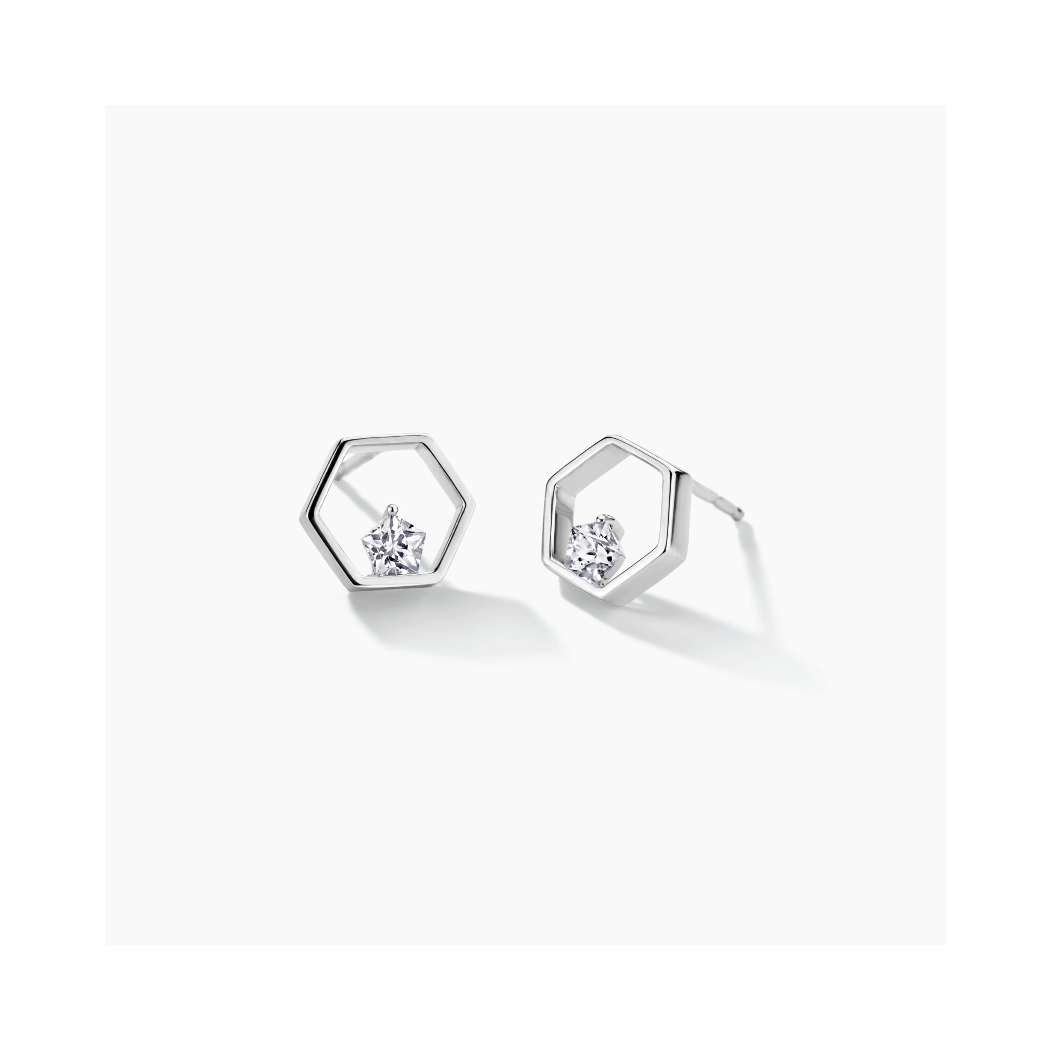 Oorbellen FJF0030009SWH Zilver Icon Pentagon
