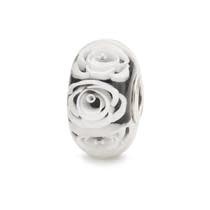 Trollbeads Glaskraal TGLBE-30044 Witte Rozen