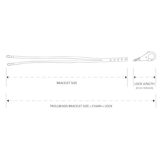 Trollbeads TLEBR-00033 Lederen armband zwart/grijs 45 cm