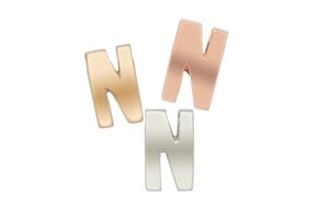 Hanger Letter N zilver roos