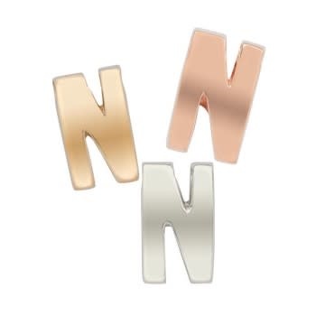 Hanger Letter N zilver roos