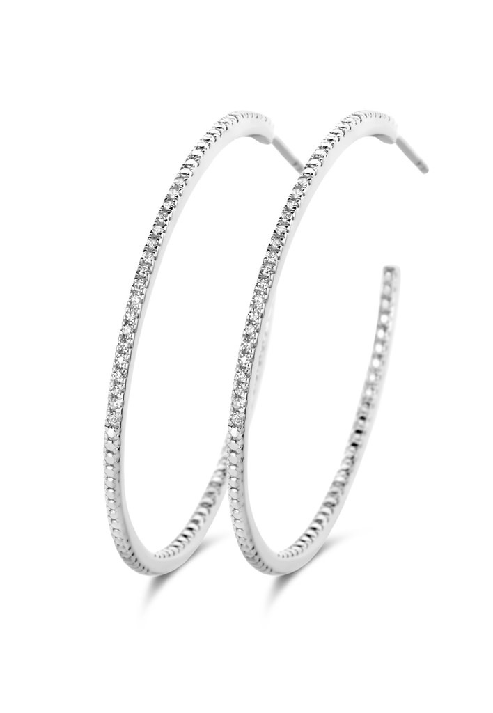Endless Diamond Earring (XL) - Zilver Briljant