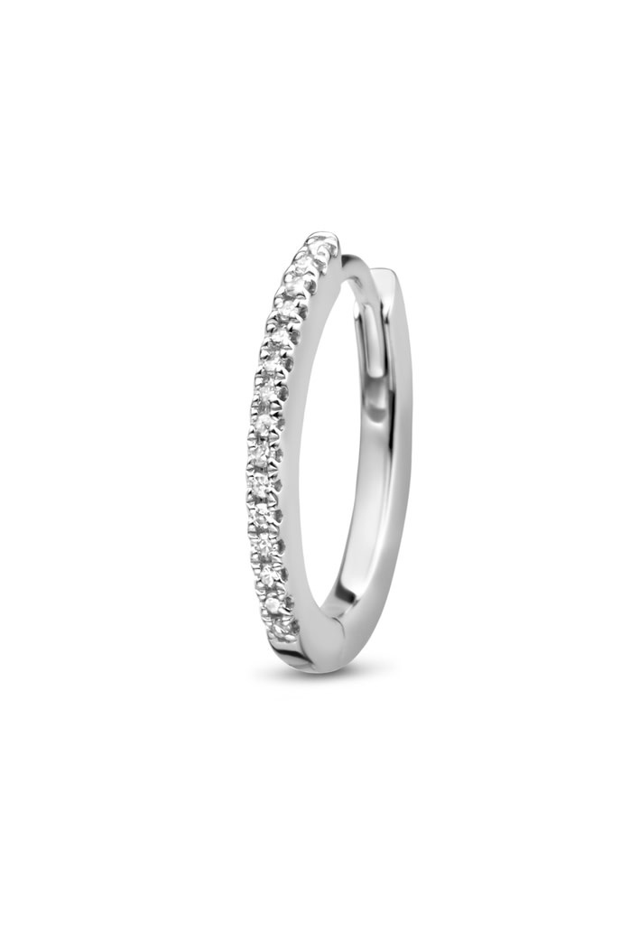 Endless Oval Hugging Hoop - Zilver Briljant Enkel