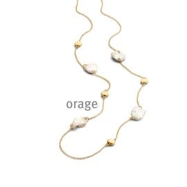 Halsketting Orage AR051 Parel Zilver Verguld