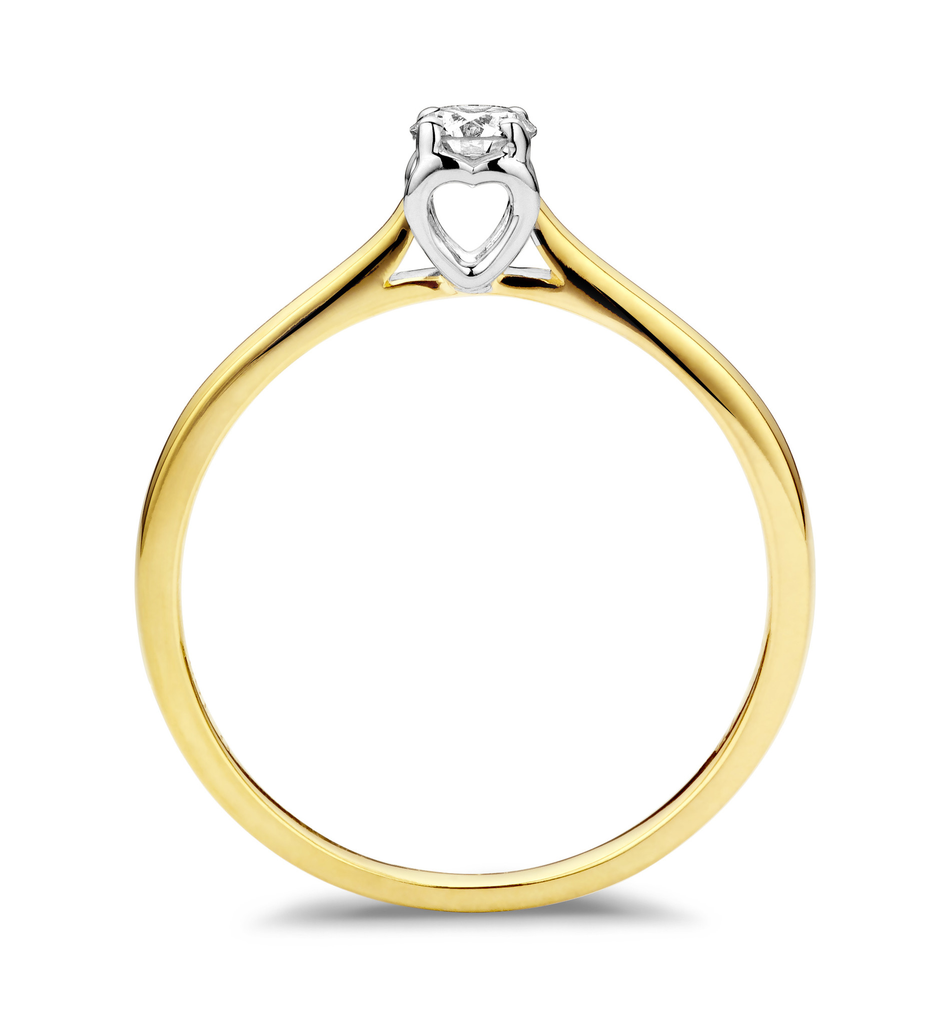 Ring solitair bicolor 0.08ct maat 52 sol nr2