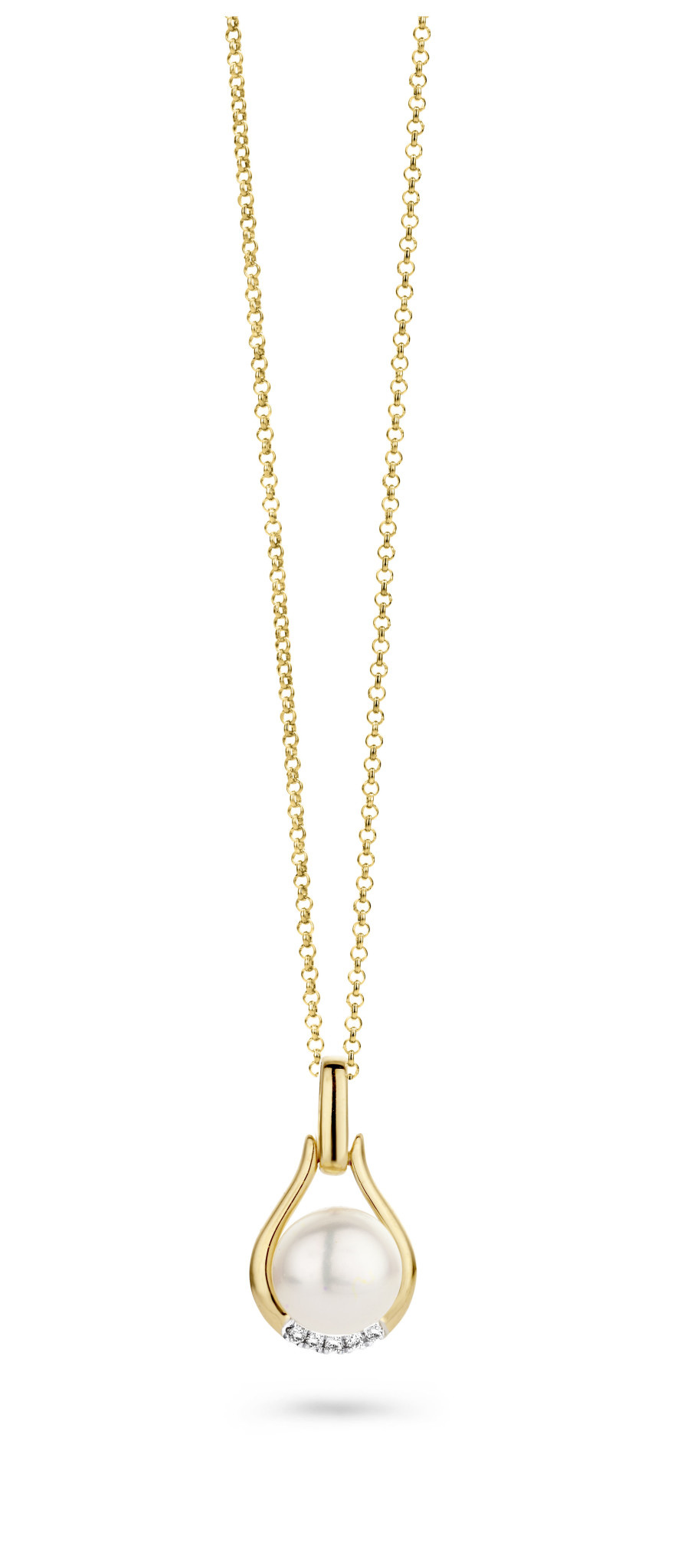 Hanger geel goud parel 0.03ct DN120