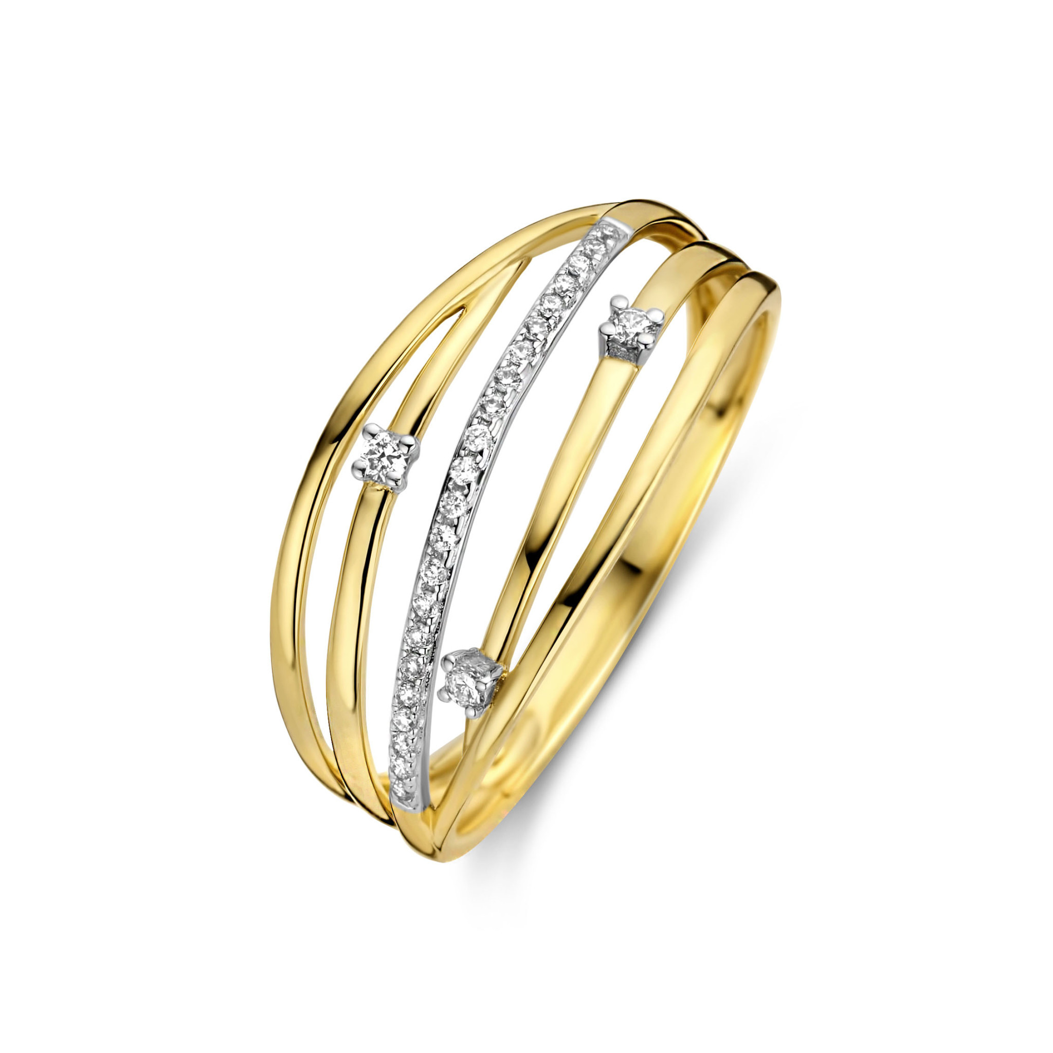 Ring geel goud 0.08ct DN66 maat 55
