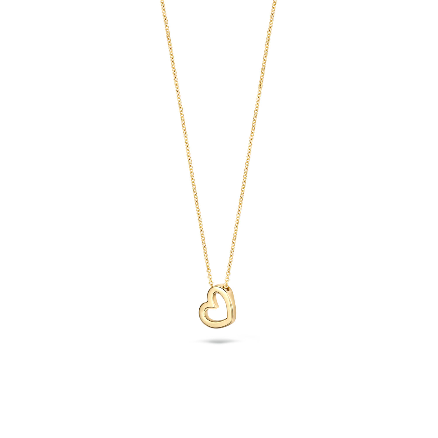Halsketting Hartje Geel Goud 14kt 3081YGO