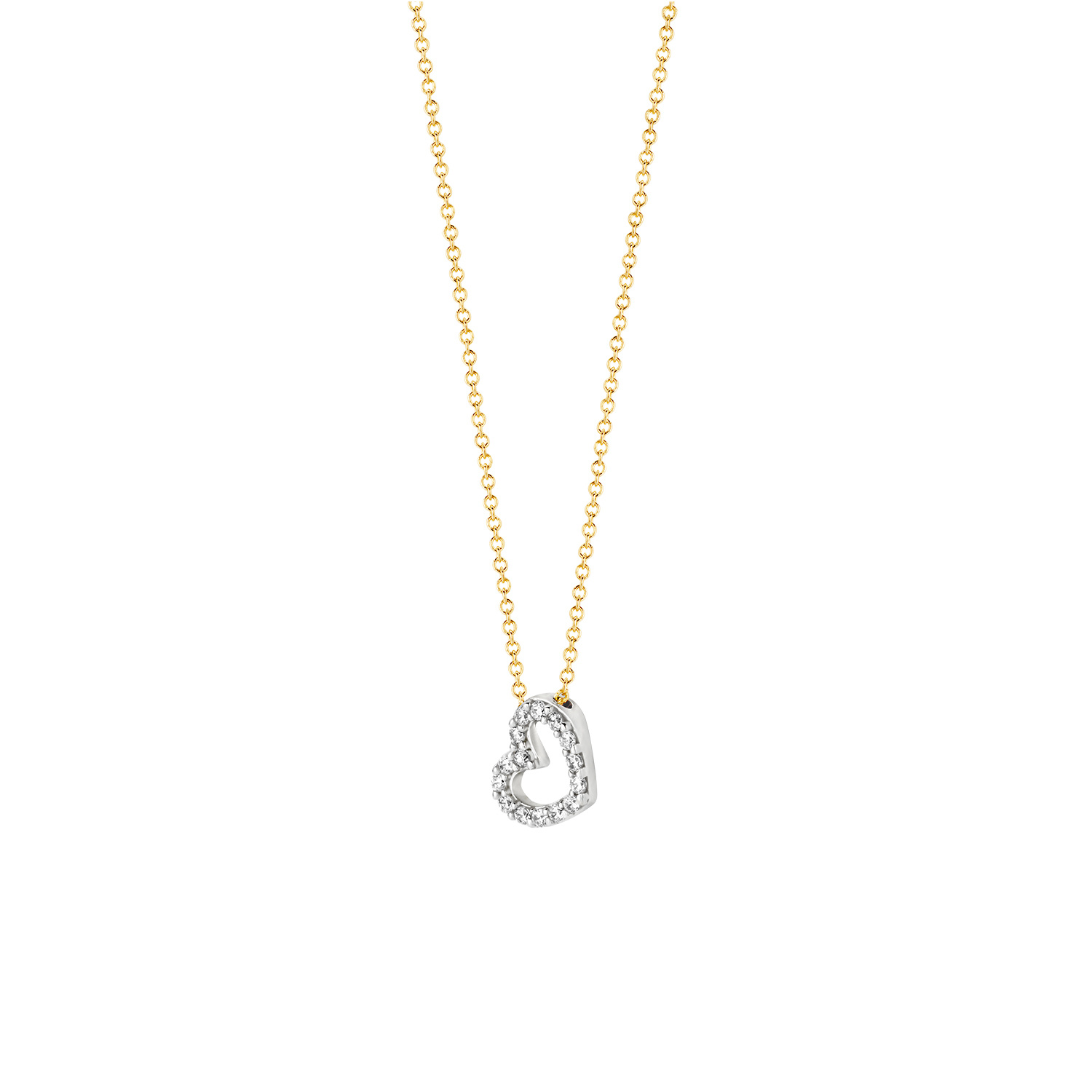 Halsketting Hartje Bico14kt 3072BZI Zirko