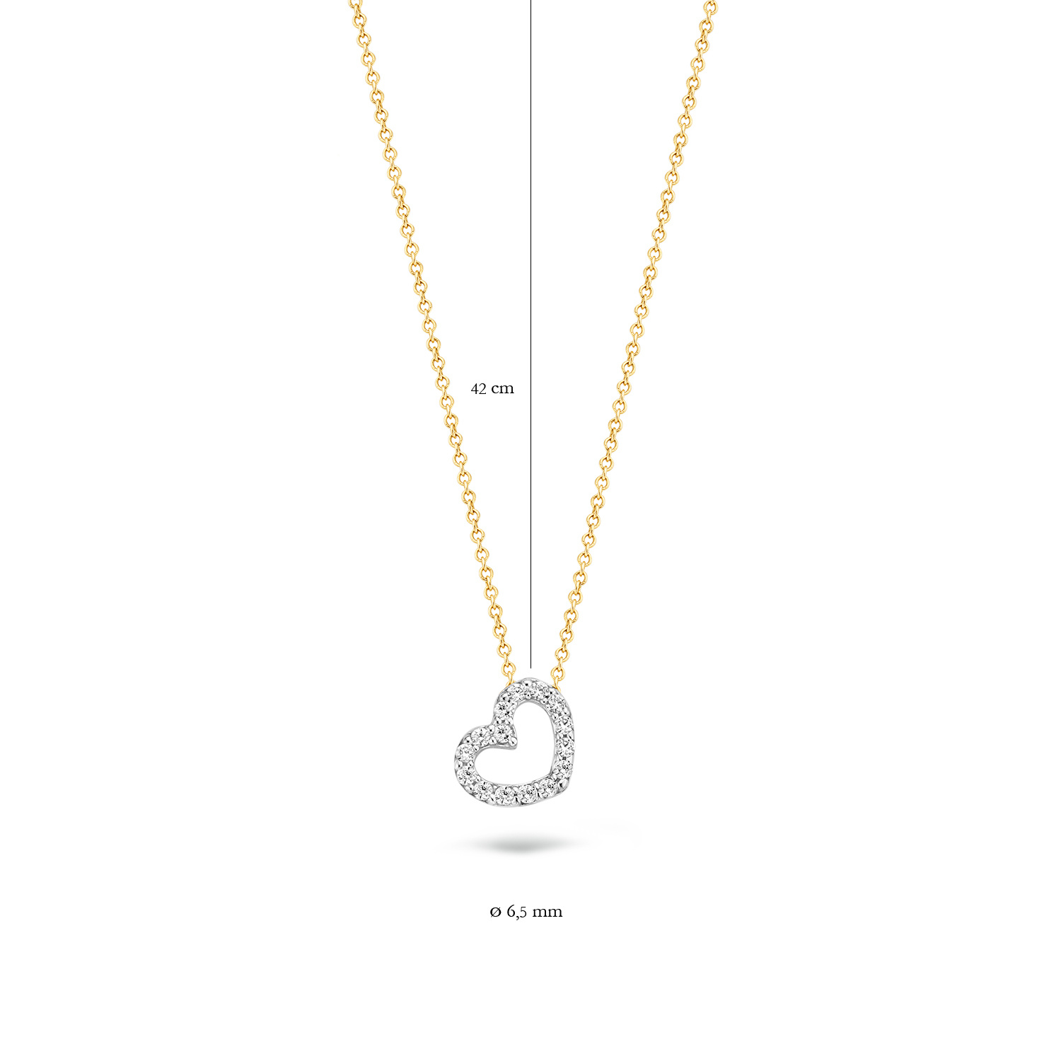 Halsketting Hartje Bico14kt 3072BZI Zirko