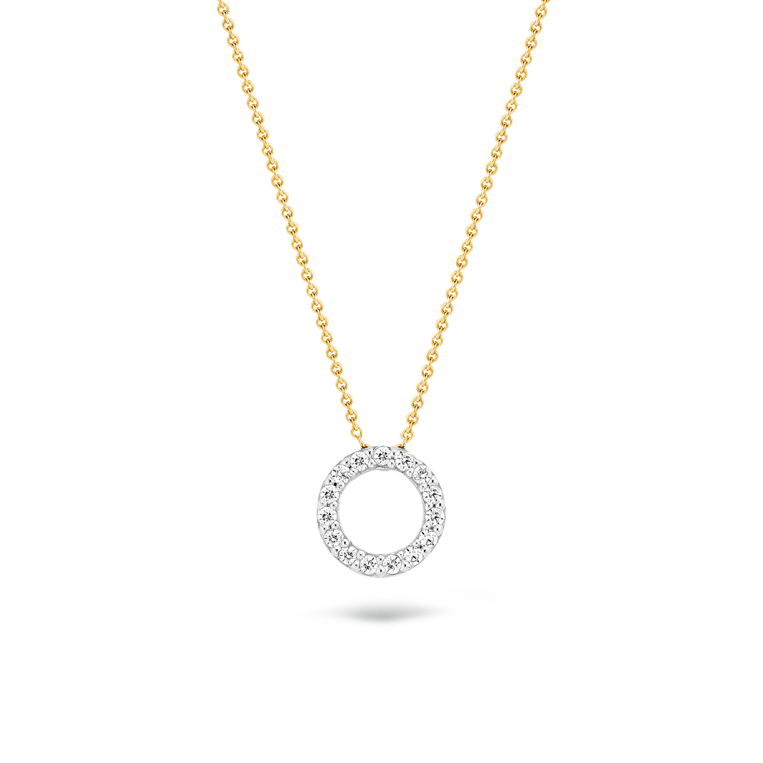 Halsketting Bicolor 14kt 3065BZI Zirkonium