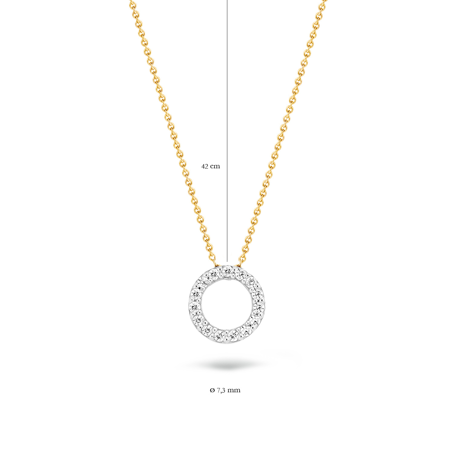 Halsketting Bicolor 14kt 3065BZI Zirkonium