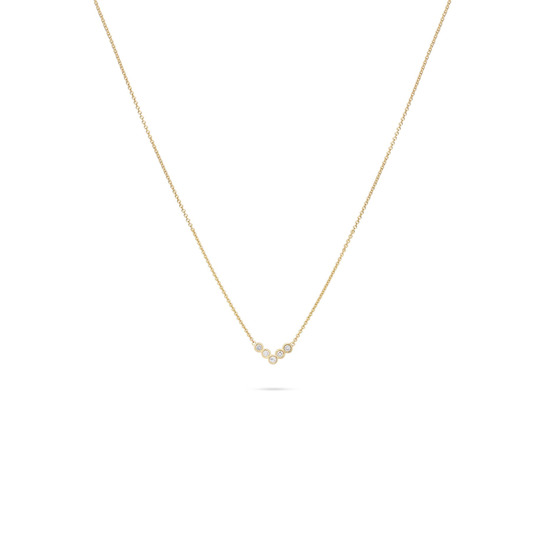 Halsketting Button Geel Goud 18kt MSC545GG-DI Diamant
