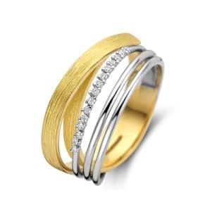 Ring Bicolor Geel/Wit Goud 18kt SR3492BB