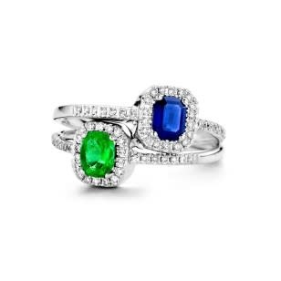 Ring Wit Goud 18kt GR4044WEB Smaragd 0.12ct