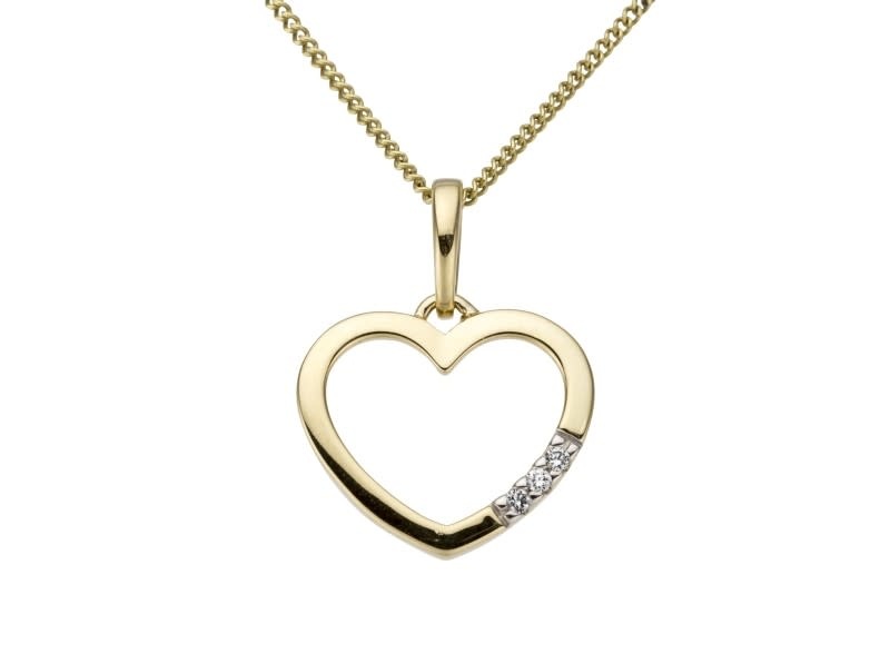 Hanger hart Wit Goud 18kt briljant 0.015ct GH3433WB