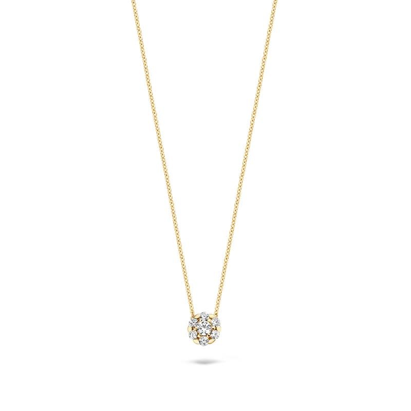 Halsketting geel goud 14kt 3097YZI Zirkonium