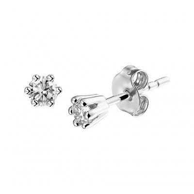 Oorbellen Wit Goud 18kt Zirkonium 7mm