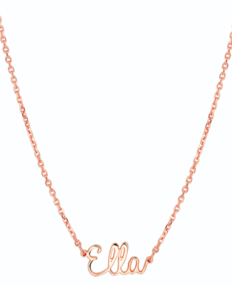 Naamketting Zilver Verguld Roos NK2