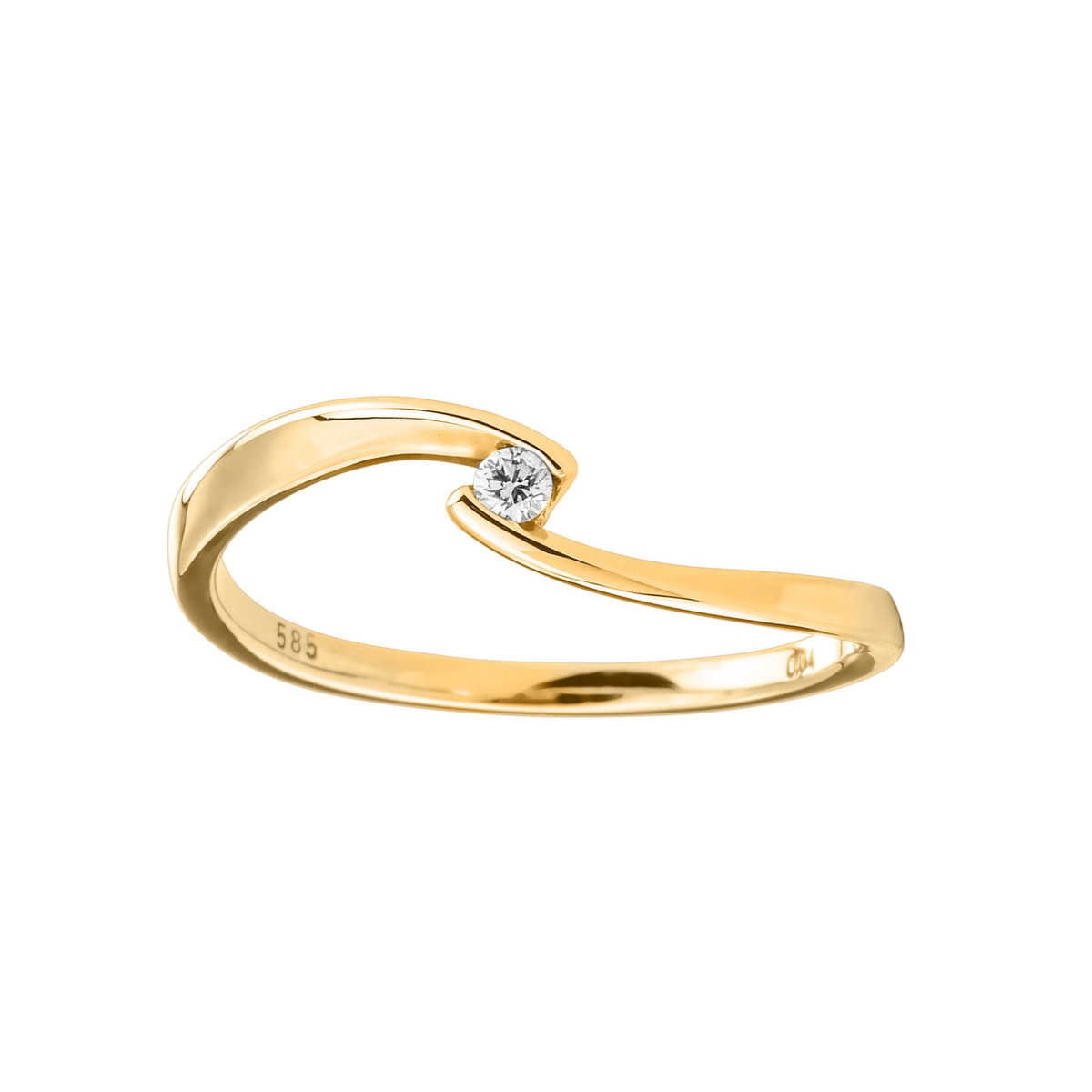 Ring Solitaire Geel Goud 18kt diamant 91CZ25/A-D32