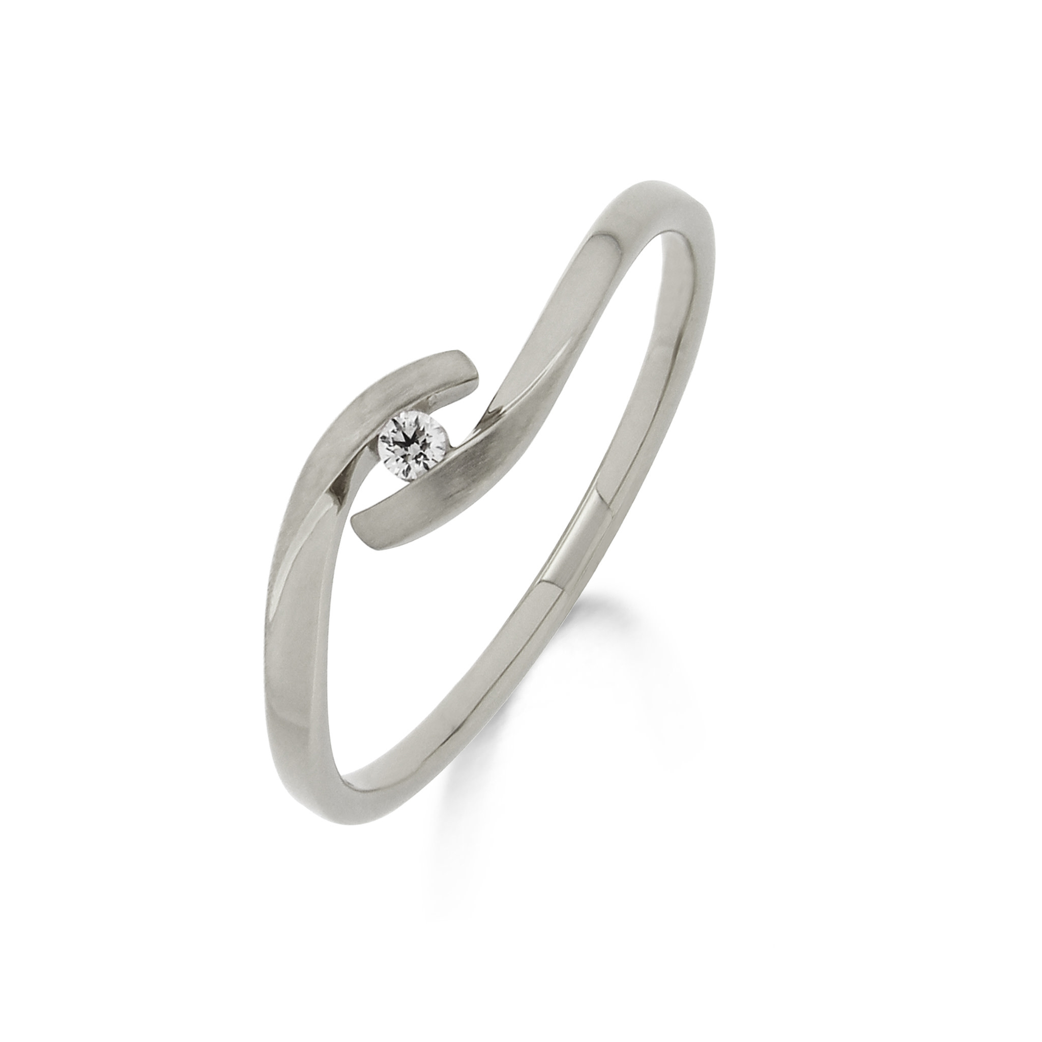 Ring Solitaire Wit Goud 18kt 91GT20/A-54 briljant 0.030 ct