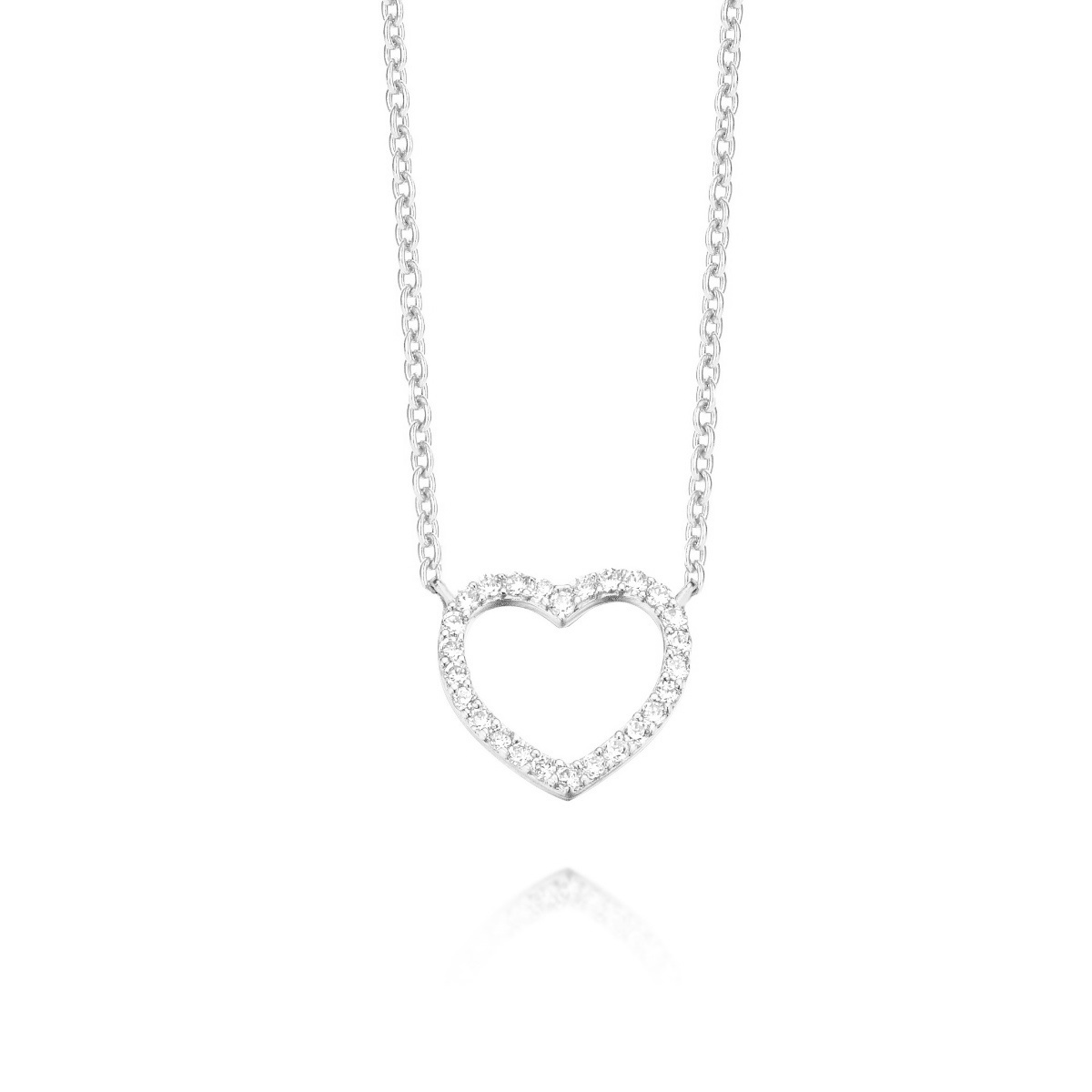 Halsketting Naiomy B4A22 Zilver hart