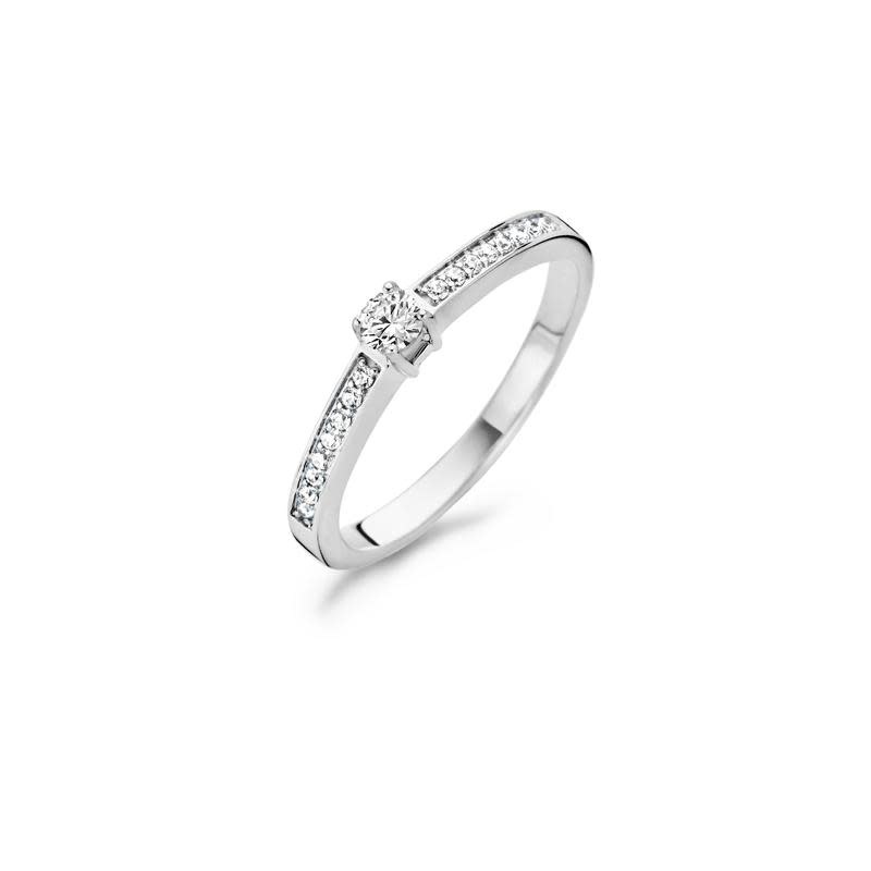 Ring Wit Goud 14kt 1145WZI zirkoon maat 54