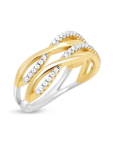 Ring Silver Rose Zilver goudkleurig R2150G-56