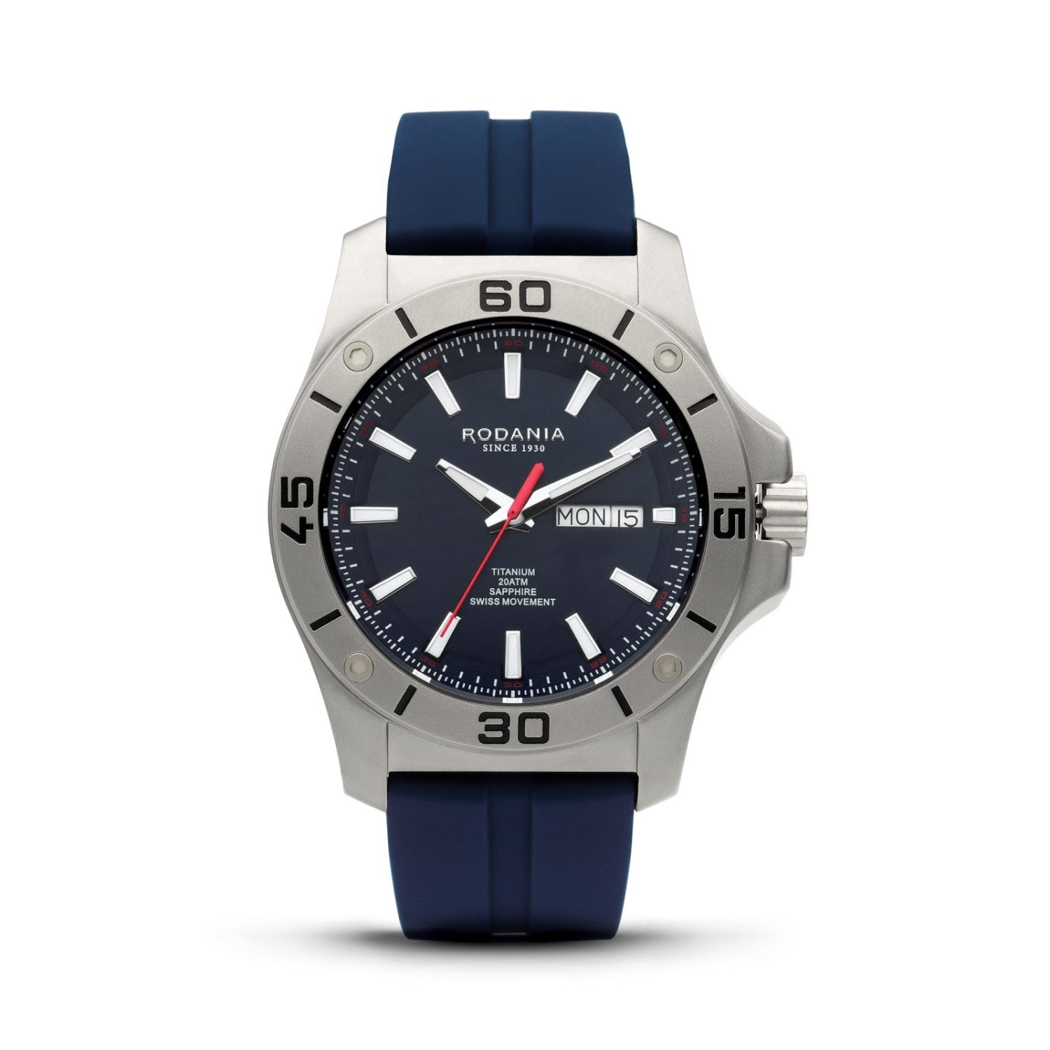 Rodania R18031 Leman Supersport Heren Titanium Blue Dial Blue 43 mm