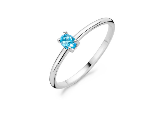 Ring Blush wit goud 14kt 1204WBT/54 Blauw