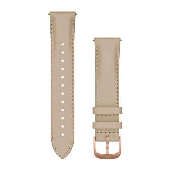 Garmin Quick release 20 mm 010-12924-21 Light Sand Italian Leather with 18K Rose Gold PVD Hardware
