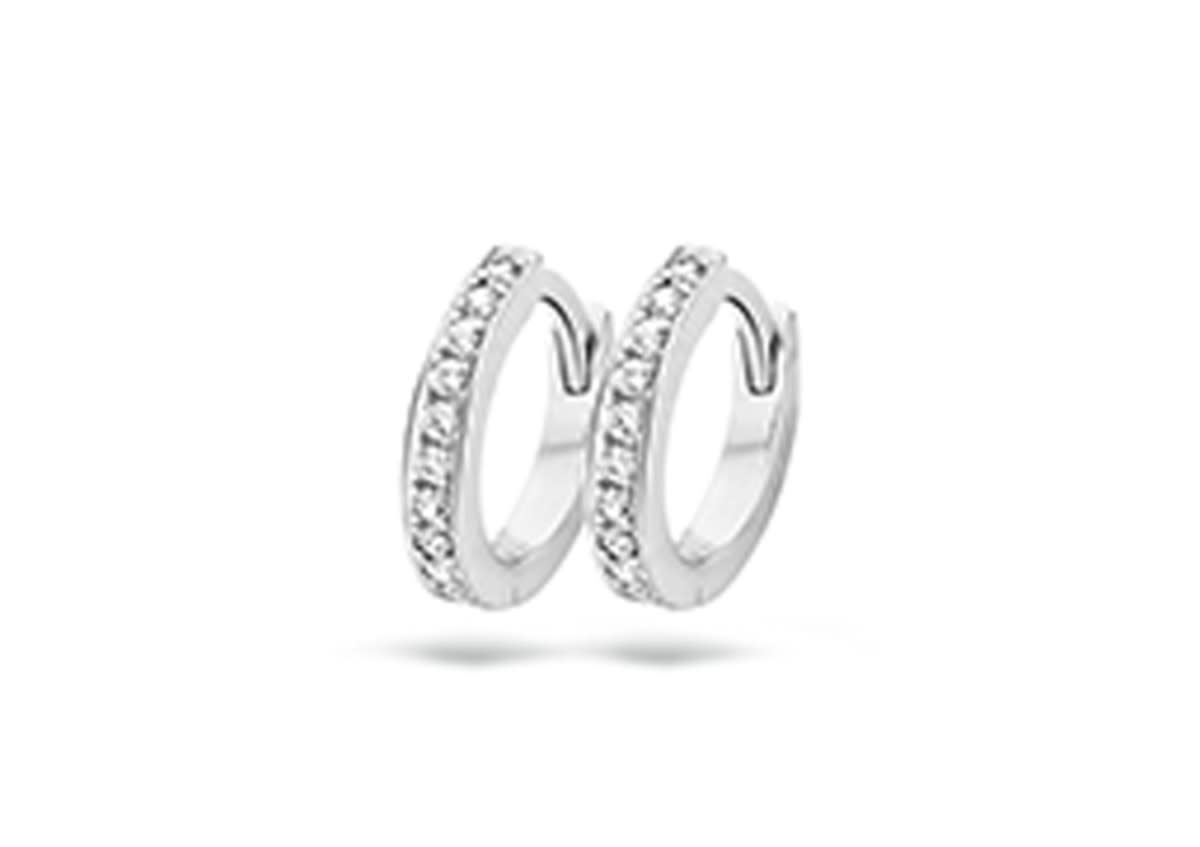 Oorbellen Creolen Goud 14kt 7129WZI Zirko