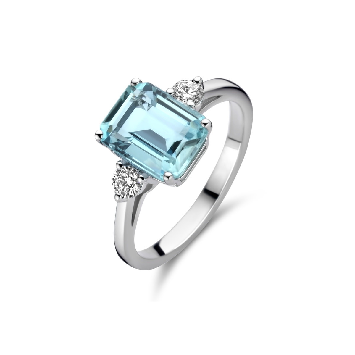 Ring Wit Goud 18kt 063208/IA-54 Aquamarijn Briljant