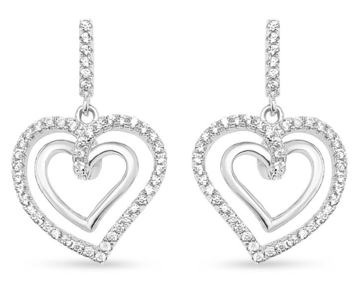 Oorbellen Silver Rose EA2148W Hart