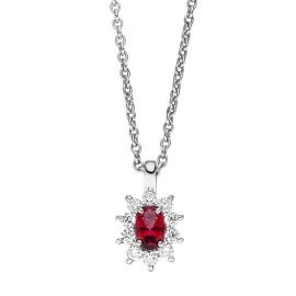 Halsketting Zilver Viventy Rood VI/783462
